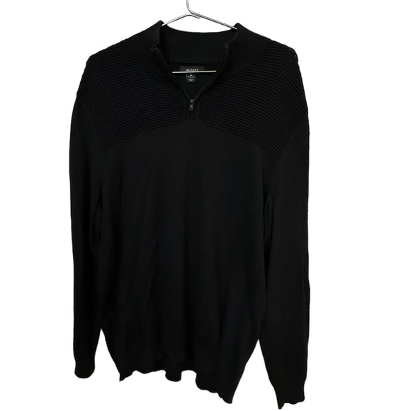 Alfani Other - Vintage ALFANI High End Men’s XL Black 1/4 Zip Sweater MINTY